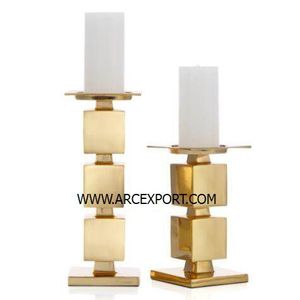 Fantaisie luxe métal forme ronde martelé conception meilleure qualité conception élégant pilier Unique bougeoir au prix le plus bas - Product Image 4