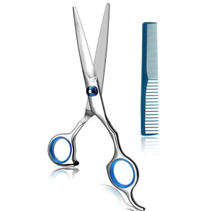 Ciseaux à cheveux à dents plates professionnels avec un design élégant Nouveaux ciseaux de coiffeur de beauté dotés d'une lame et d'une poignée en acier inoxydable - Product Image 3