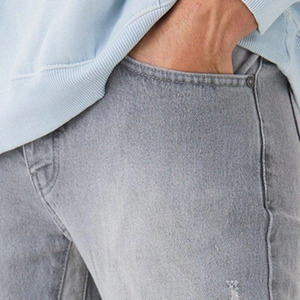 กางเกงยีนส์ขายาวสำหรับผู้ชายกางเกงทรงสลิมฟิตกางเกงยีนส์ขายาวเทรนด์ยืดผ้ายีนส์แบบปรับแต่งได้สำหรับ2025 - Product Image 4