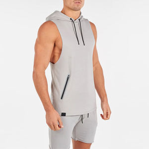 Conjunto de ropa deportiva unisex con logotipo personalizado para adultos, Jersey informal sin mangas, Sudadera con capucha, pantalones cortos, chándales con etiqueta privada, logotipo de Jogger - Product Image 1