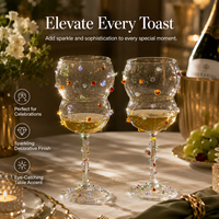 Copa de Vino de Cristal Vintage de Lujo, Gran Capacidad, Diseño Brillante, Venta al por Mayor, Logotipo Personalizado OEM