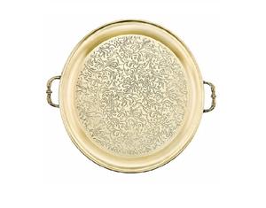 Plateau en laiton le plus tendance en platine poli de luxe avec poignées royales plateau de service de qualité en métal pour la vaisselle de mariage - Product Image 1