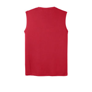 Camiseta sin mangas atlética roja para hombre de alto impacto Camiseta sin mangas elástica fresca y cómoda para hombre para entrenamientos diarios y deportes de verano - Product Image 2