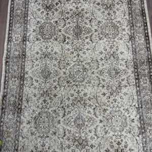 Tapis de 3,9 x 5,9 pieds, tapis vintage, tapis turc en laine grise patchwork - Product Image 3