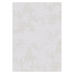 Tapis de salon contemporain abstrait imprimé numériquement en chenille, lavable en machine, antidérapant, couleur crème ivoire, vente en gros, RUGS DEPOT LXDP-0200 - Product Image 1