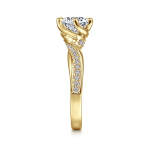 Anillo de compromiso de diamante de corte redondo cultivado en laboratorio, anillo de regalo de lujo de moda de oro sólido de 10K para mujer, certificado IGI - Product Image 4
