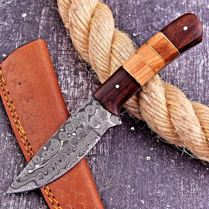 มีดล่าสัตว์ดามัสกัสทำด้วยมือ/ใบมีดเหล็กดามัสกัสปลอมด้วยมือใบมีดสำหรับตั้งแคมป์เกรดอุตสาหกรรม - Product Image 2