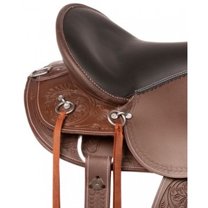 Hecho a mano de cuero genuino Western Endurance Trail Horse Saddle Horn Cómodo ecuestre Horse Riding Tack Set incluye - Product Image 4