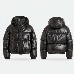Chaqueta de Invierno Acolchada para Hombre, Nueva Colección 2026, Negra, de Poliéster, con Capucha, Cuello Alto - Product Image 3