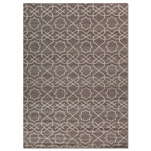 พรมขนสัตว์ทอแบบเรียบสีเทาดำ รุ่น Indusbar Sjwl-01 ลายเรขาคณิตนามธรรม รูปทรงสี่เหลี่ยมผืนผ้า พรมปูพื้นบ้าน พรมห้องตัวอย่าง - Product Image 5