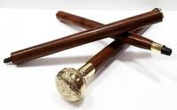 Canne de marche en bois et métal marron imitation victorienne antique, 37 pouces, option logo personnalisé, décoration d'intérieur, cadeau, artisanat Calvin