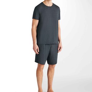 <b>Men's</b> Cotton T-<b>Shirt</b> And Shorts Set Crew Neck Solid Color Casual Summer Wear Breathable Knitted Fabric - Product Image 3