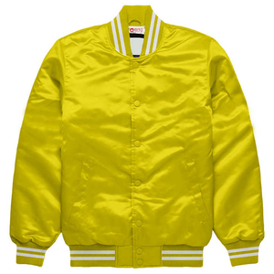 Blouson aviateur universitaire pour hommes sur pied doublé en satin Letterman étiquettes de logos de broderie personnalisables service OEM disponible - Product Image 1