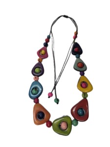 Handmade Bohemia Fashion Tagua Geometric <b>Necklace</b> Eco-Friendly <b>Statement</b> Jewelry Vegetable Ivory Beads Bold Artistic Shapes - Product Image 2