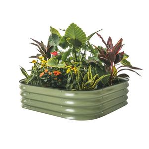 Lot de 3 jardinières galvanisées en métal avec support pour le jardin, pots décoratifs pour la maison à bon prix - Product Image 6