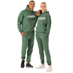 Conjunto de chándal extragrande unisex de 2 piezas de algodón polar de invierno con logotipo personalizado con Sudadera con capucha y pantalones de chándal, ropa deportiva transpirable de secado rápido - Product Image 3