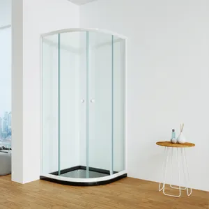 浴室淋浴间无框8毫米易清洁玻璃步入式淋浴屏面板