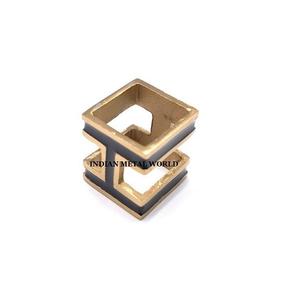 Solid Brass <b>Wedding</b> <b>Table</b> <b>Decorative</b> Napkin Ring Attractive Design Square Shape Large Size Napkin Ring For Wholesale Suppliers - Product Image 1