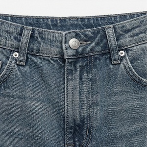 <b>Vintage</b> High Waist Women's Denim <b>Trousers</b> Slimming Pear Shaped Loose Straight Bell Bottoms Customized Color Baggy Woven - Product Image 4