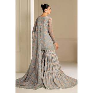 Ensemble de costume en mousseline de soie brodée pour femmes UF-4165 - Product Image 2