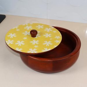 Boîte chauffante Chapati moderne de luxe en bois faite à la main passe au lave-vaisselle couvercle rabattable Design élégant servant des rotis doux frais stockage - Product Image 1