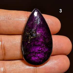 พลอยเพชร Purpurite สีม่วงไฟ Cabochon สวยหลังแบนหิน Purpurite เรืองแสงสําหรับการทําเครื่องประดับในราคาขายส่ง - Product Image 2