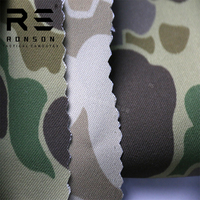 Kain Kamuflase Ronson Gabardine 100% Poliester Cetak Camo Bebek Dua Sisi untuk Penyamaran Taktis Luar Ruangan