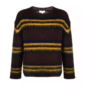 Cardigans d'hiver en gros, fabrication OEM, qualité supérieure, tissu tricoté, hauts en mohair, mode hip-hop, extérieur, devant - Product Image 4