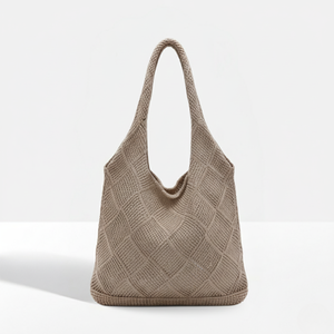 Sac fourre-tout en tricot respirant Lila, résistant à l'eau, en PVC, broderie de fleurs et lettres de couleur unie, idéal pour l'été, l'automne et l'hiver - Product Image 1