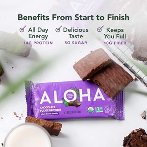 ALOHA Chocolate Fudge Brownie <b>Protein</b> Bars (12-pack) - Product Image 2