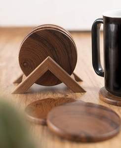 Juego de posavasos de madera natural clásico hecho a mano con acabado de cristal alto, Decoración de mesa personalizada de MSR Overseas - Product Image 4