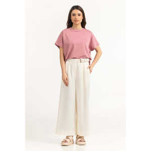 Relax Fit WM-KTP-SS26-10 Top de tela tejida con elemento de moda sencillo - Product Image 3