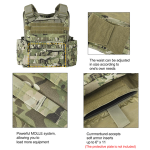 Chaleco Táctico de Camuflaje, Portaplacas Molle, Portaobjetos de Nailon, Liberación Rápida, Ajustable, Equipo de Entrenamiento - Product Image 5