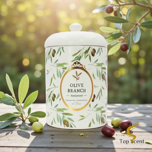 Bougie artisanale JBPQ pour le bien-être, à base de cire de soja et d'aromathérapie aux feuilles d'olivier - Product Image 1