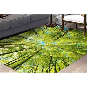 Alfombra con estampado de paisaje de ramas de árboles: antideslizante, fresca, regalo con vista al bosque, alfombra suave con pelo largo - Product Image 2
