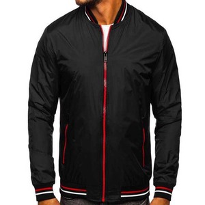 Chaqueta de bombardero de invierno para hombre profesional, ropa deportiva Softshell de tendencia con cuello levantado fino, tela de lona con cremallera cálida completa - Product Image 1