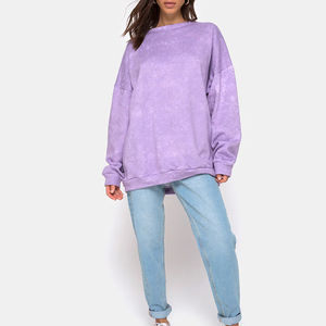 Sweat-shirt en coton OEM pour femme, logo personnalisé, broderie, style décontracté, longueur longue, saison hivernale, polaire, prix bas - Product Image 3