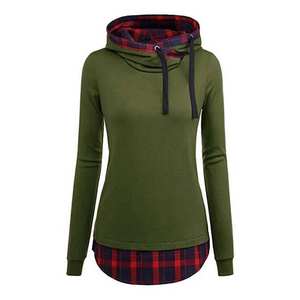 Sudaderas con capucha de bolsillo de canguro para mujer, suéter de manga larga, estilo informal, ropa de invierno, sudaderas con capucha de Color sólido de secado rápido de algodón - Product Image 1