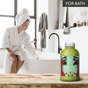 Aromatika Sal Marina Natural de Eucalipto para Baño Corporal 600g con Aceite Esencial Estimulante y Extracto de Plátano - Product Image 3