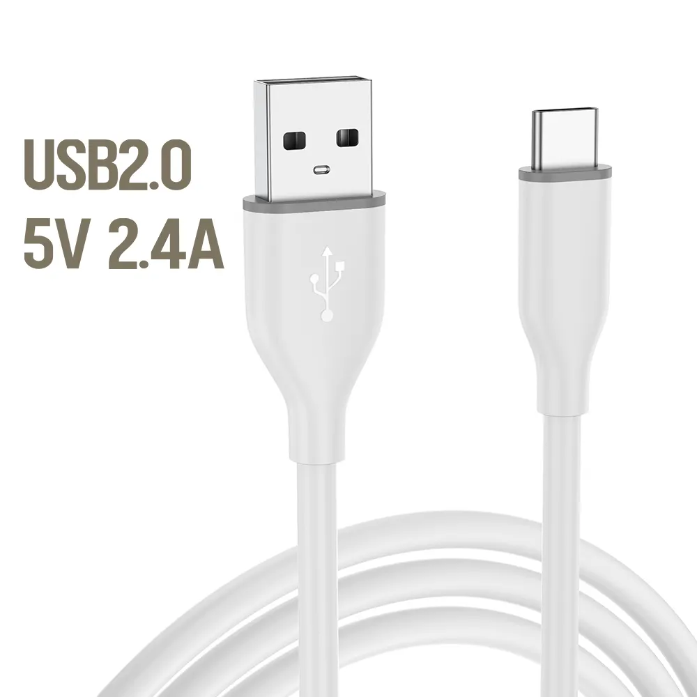 OEM ODM फ़ैक्टरी कीमत TPE शेल USB2.0 480Mbps डेटा ट्रांसफर PD12W फ़ास्ट चार्जिंग USB टाइप C केबल सिलिकॉन USB A से C केबल