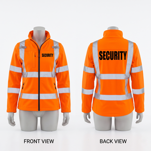 Chaqueta de Seguridad de Cuero para Mujer, 280 GSM, Poliéster Premium, Impermeable, Anti-UV, Transpirable, con Capucha, Estilo Ropa de Trabajo, Naranja Reflectante - Product Image 5