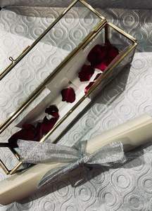 Timeless and stylish metal glass scroll box with classic scroll detailing for sophisticated <b>storage</b> and decorative appeal - Product Image 5