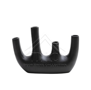 Handmade Modern <b>Black</b> Aluminium and Iron Metal Tabletop <b>Vase</b> Home Decor for Wedding Lounge Christmas Holidays and Restaurants - Product Image 1
