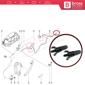 BSP1059 2 Piezas Boquillas de Pulverización de Agua para Limpiaparabrisas Trasero para Scenic MK2 3 Megane 2 Espace 5 Clio 3 Twingo 2 8200107563 - Product Image 5