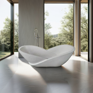 Bañera Ovalada Moderna Ecológica Independiente con Desagüe y Drenaje de Esquina, para Villa, Exterior/Interior, Pulida, Personalizada - Product Image 2