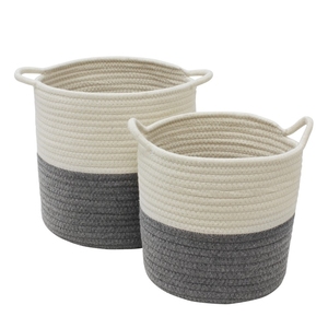 Wholesale Custom <b>Large</b> Round Home Decor <b>Storage</b> <b>Basket</b> Woven Cotton Rope Design for Home Organization - Product Image 2
