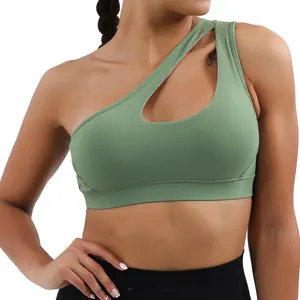 The Latest Seamless Sports Bra For Women Gym Fitness Yoga Tight Fitting One Shoulder Crop Sports Bra