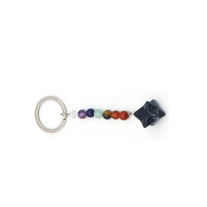 High quality Keychain Black agate Merkabah Star chakra bead <b>Key</b> Chine Natural Stone <b>Key</b> <b>Holder</b> Gifts for Women <b>Key</b> <b>Chain</b> - Product Image 3
