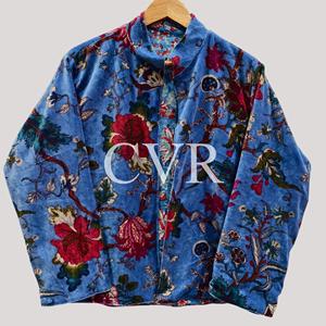 Manteau en velours brodé à la main à motif floral, col mandarin, manches longues, grande taille, vêtements d'extérieur décontractés pour femmes, automne, adulte - Product Image 2