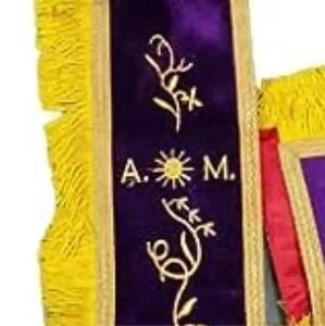 OES <b>SASH</b> EMBROIDERY PURPLE VELVET Associate Matron <b>Sash</b> Purple - Product Image 3